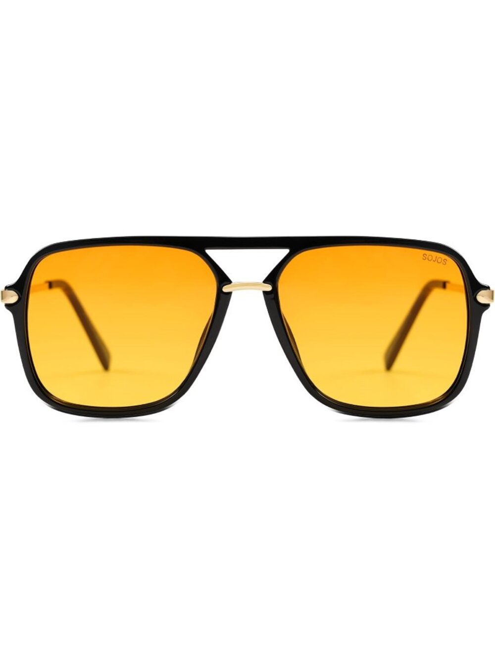 Women's Black Yellow Square Polarized Lens Trendy Aviator 90s Shades SJ2229